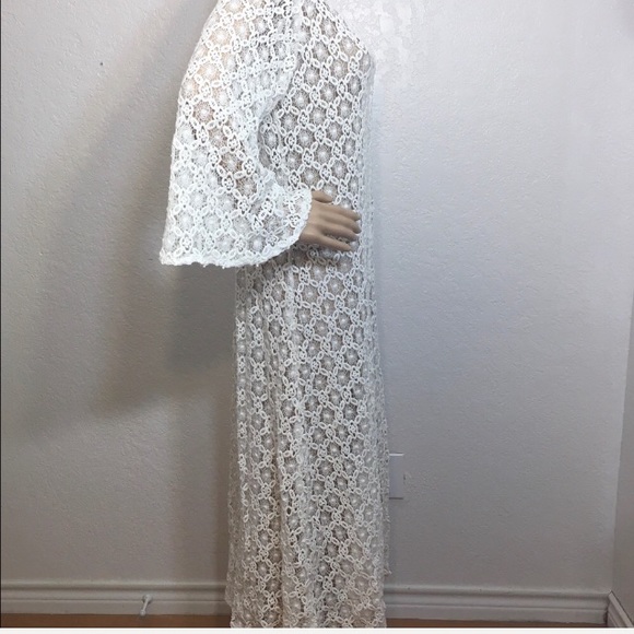 Coven & Co. White Cotton Lace Kimono/Robe - Picture 9 of 16